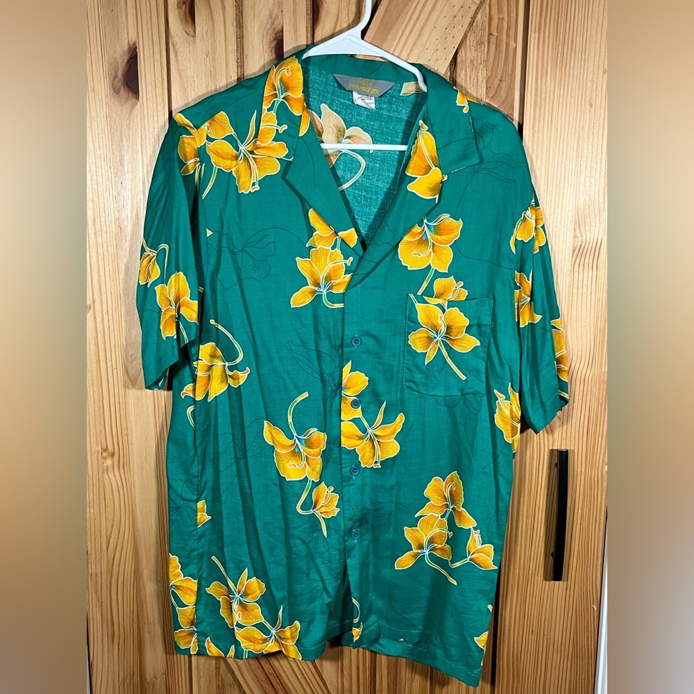 Vintage Fast Breakers Men's Hawaiian Floral Tropical Shirt Size Large